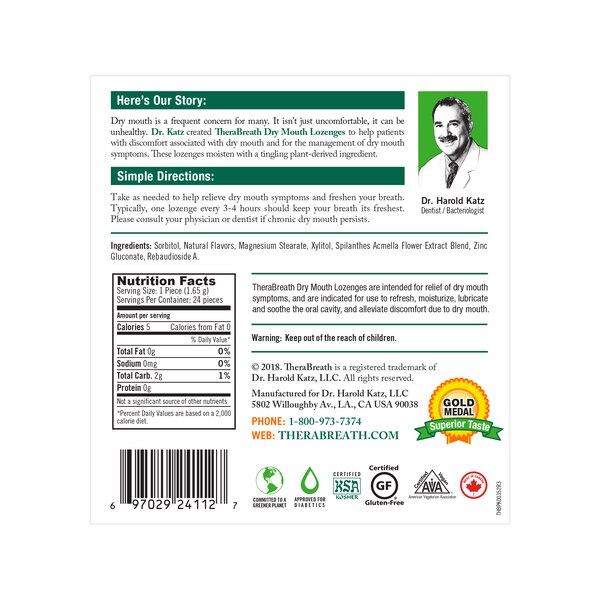 TheraBreath Dry Mouth Lozenges, Mandarin Mint