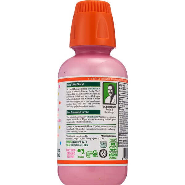 Therabreath Kids Flouride Oral Rinse, Bubble Gum, 16 OZ