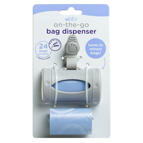 Ubbi Retractable Bag Dispenser with Bags