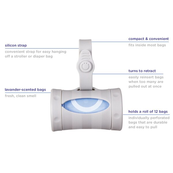 Ubbi Retractable Bag Dispenser with Bags