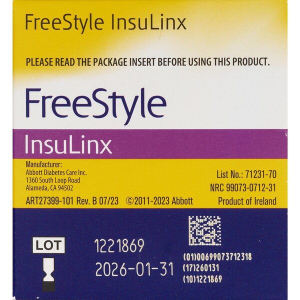 Freestyle InsuLinx Blood Glucose Test Strips