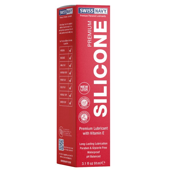 Swiss Navy Premium Silicone Lubricant with Vitamin E, 3.1 FL OZ