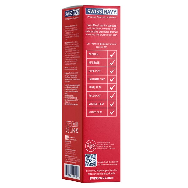 Swiss Navy Premium Silicone Lubricant with Vitamin E, 3.1 FL OZ