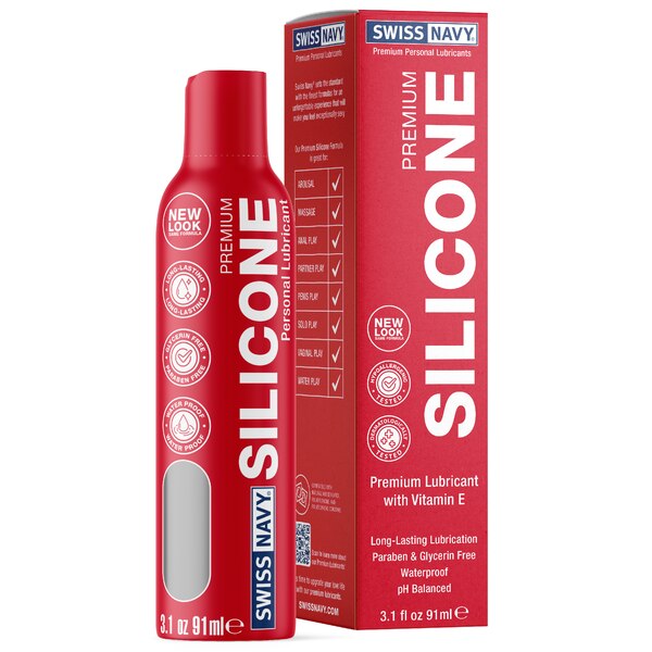 Swiss Navy Premium Silicone Lubricant with Vitamin E, 3.1 FL OZ