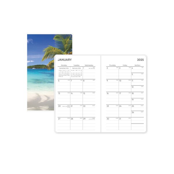 Blue Sky 2025 Planning Calendar, Beaches, Monthly