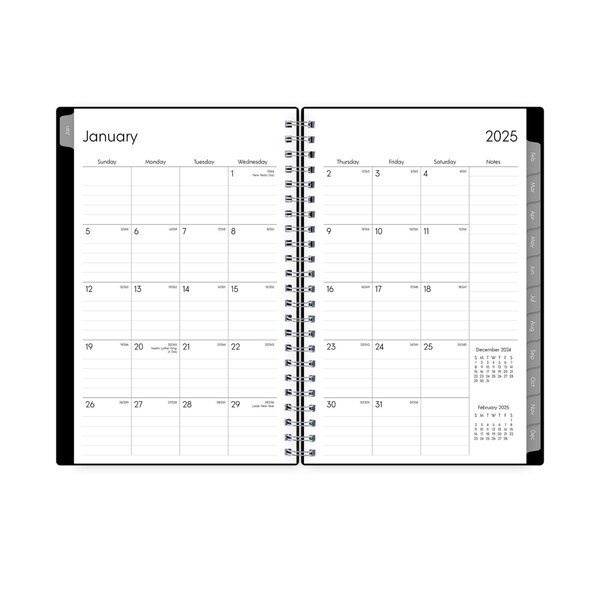 Blue Sky 2025 Planning Calendar, Black, Monthly