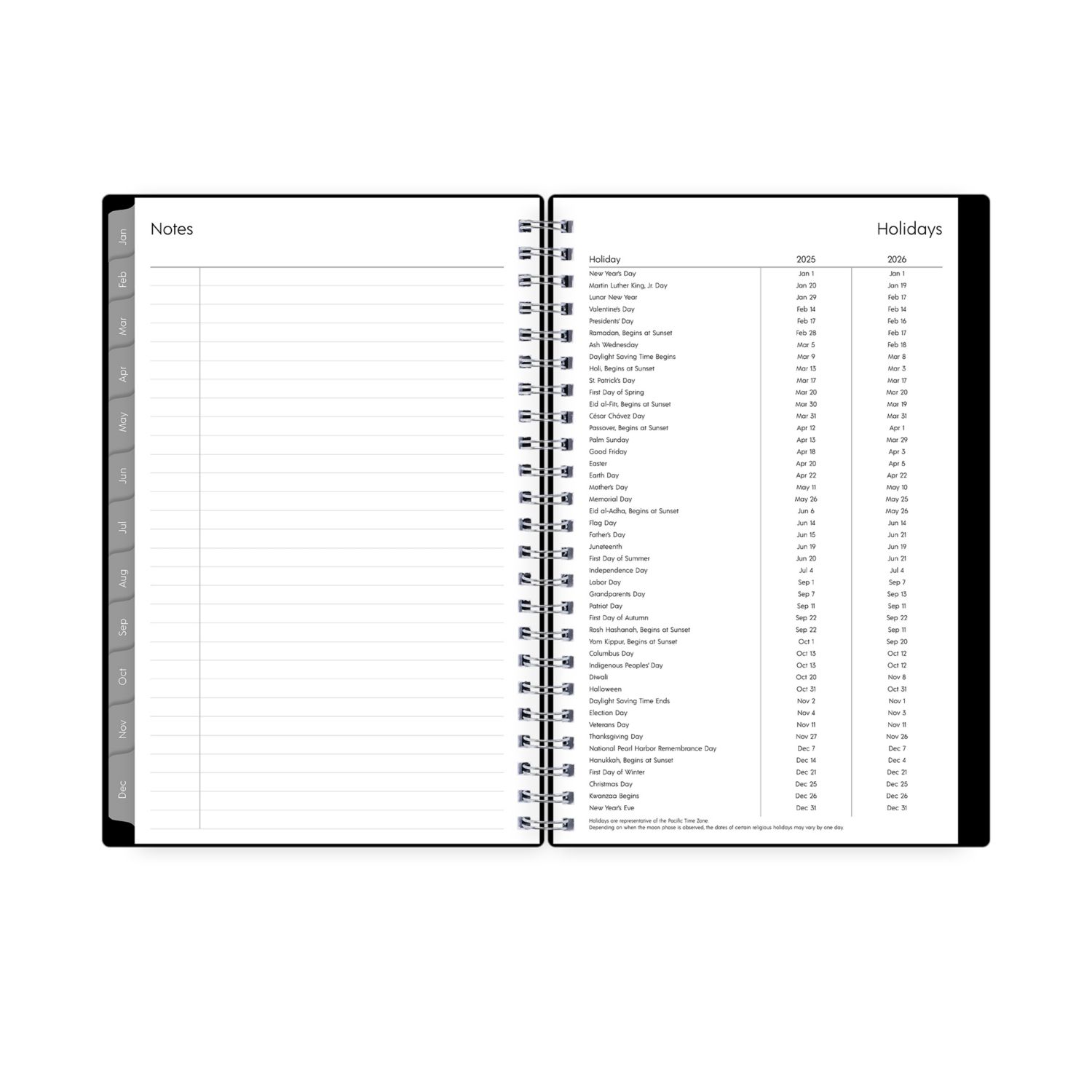 Blue Sky 2025 Planning Calendar, Black, Monthly