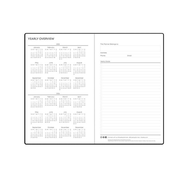 Blue Sky 2025 Planning Calendar, Black Faux Leather, Weekly & Monthly