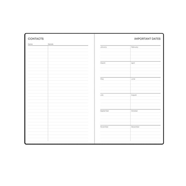 Blue Sky 2025 Planning Calendar, Black Faux Leather, Weekly & Monthly