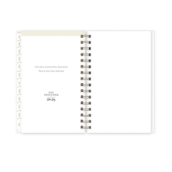 Blue Sky 2025 Planning Calendar, Day Designer Navy Blue Stripe, Daily & Monthly