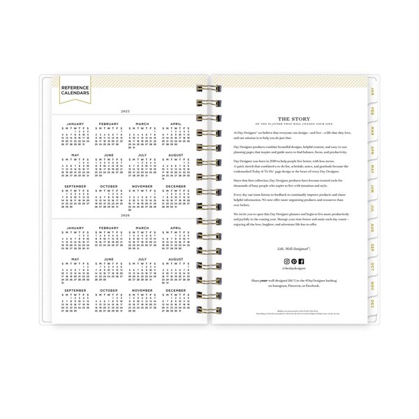 Blue Sky 2025 Planning Calendar, Day Designer Navy Blue Stripe, Daily & Monthly