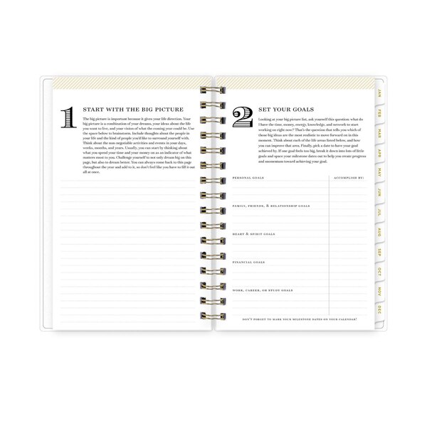 Blue Sky 2025 Planning Calendar, Day Designer Navy Blue Stripe, Daily & Monthly
