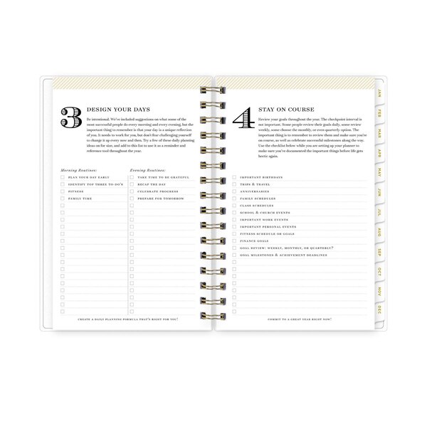 Blue Sky 2025 Planning Calendar, Day Designer Navy Blue Stripe, Daily & Monthly