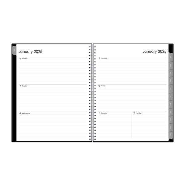 Blue Sky 2025 Planning Calendar, Black, Weekly & Monthly