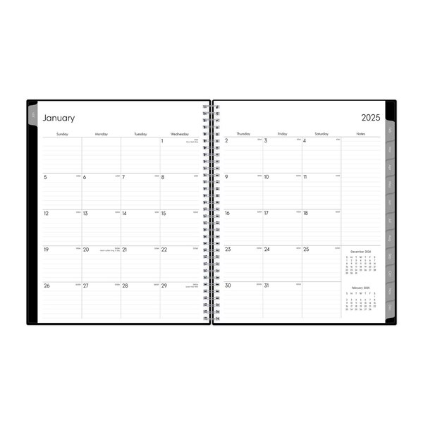 Blue Sky 2025 Planning Calendar, Black, Weekly & Monthly