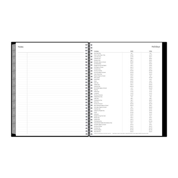 Blue Sky 2025 Planning Calendar, Black, Weekly & Monthly