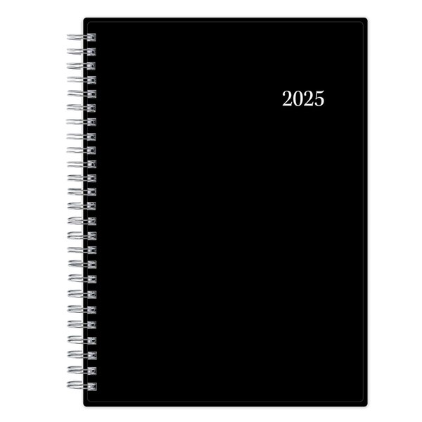 Blue Sky 2025 Planning Calendar Notes, Black, Weekly & Monthly