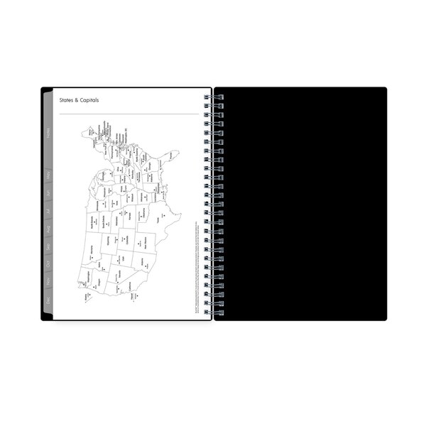 Blue Sky 2025 Planning Calendar Notes, Black, Weekly & Monthly