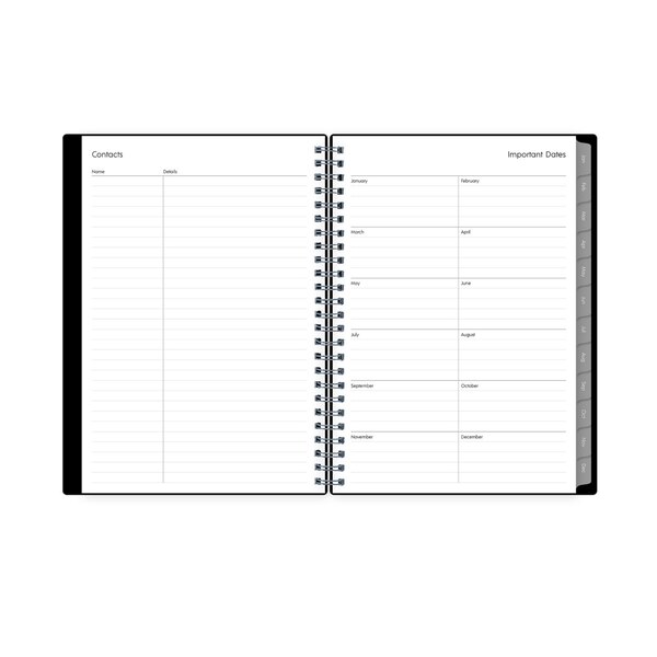 Blue Sky 2025 Planning Calendar Notes, Black, Weekly & Monthly