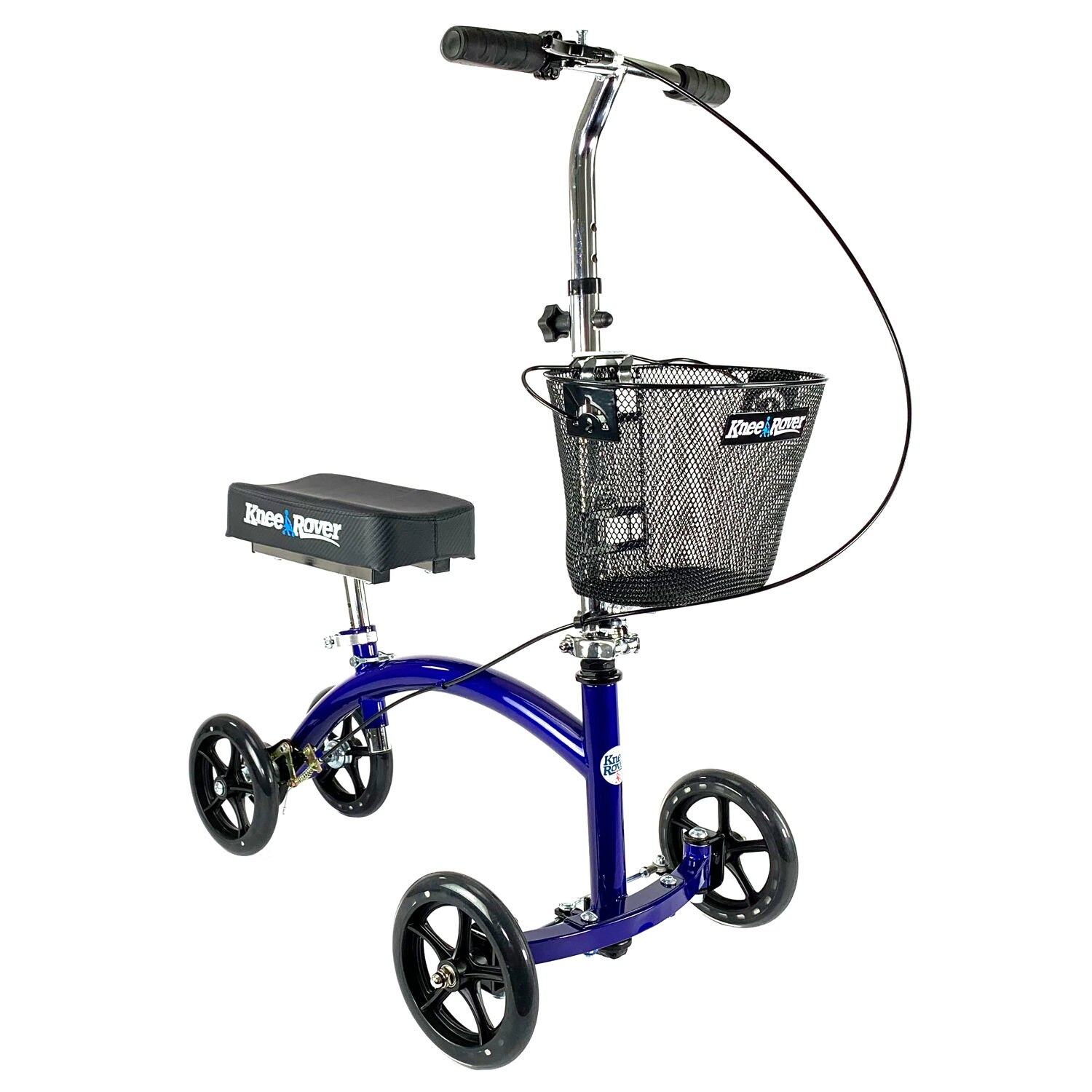 KneeRover Deluxe Steerable Knee Cycle Knee Walker Scooter in Blue