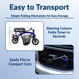 KneeRover Deluxe Steerable Knee Cycle Knee Walker Scooter in Blue, thumbnail image