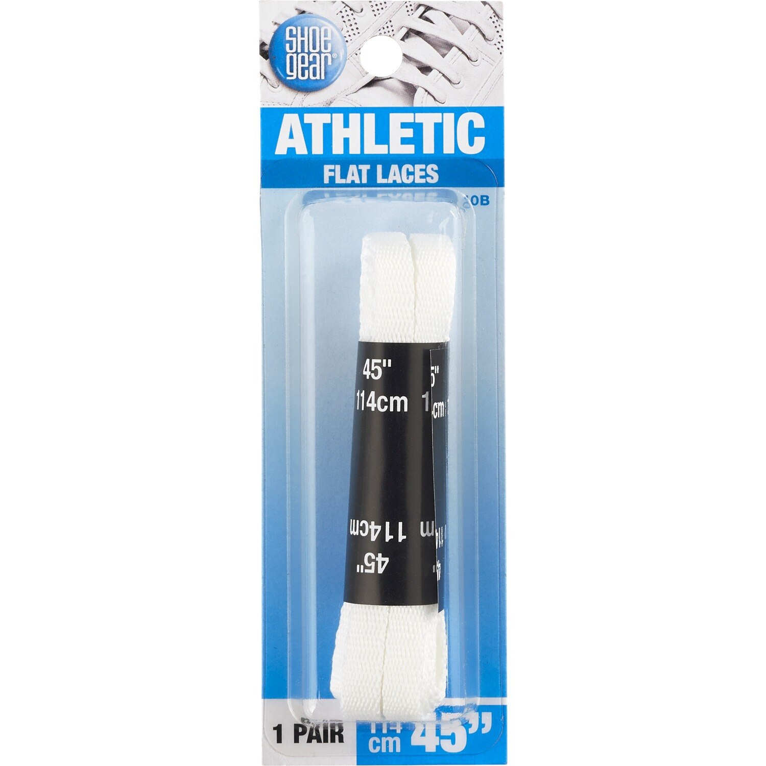 Shoe Gear - Cordones planos atléticos, 45'', blanco