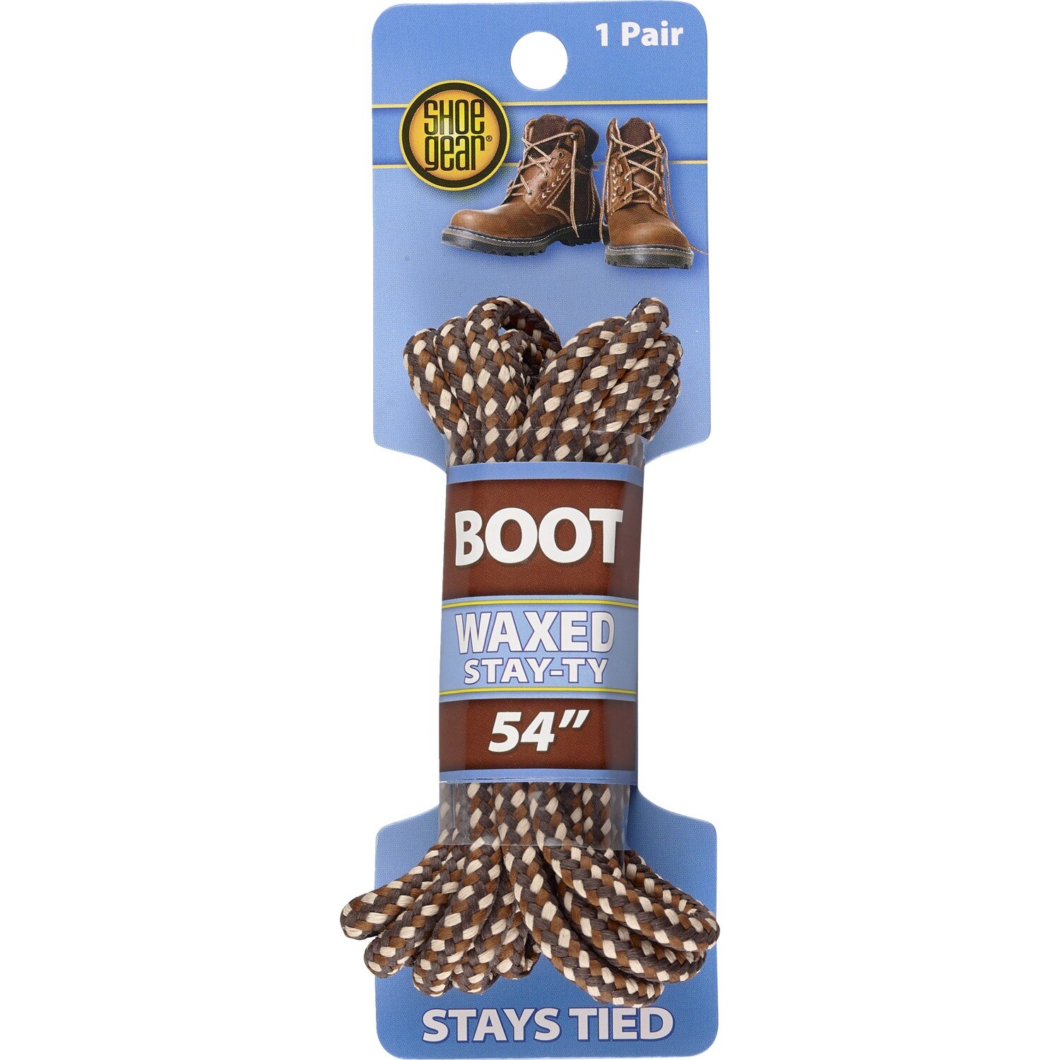 Shoe Gear - Cordones encerados Stay-Ty para botas, 54'', marrón