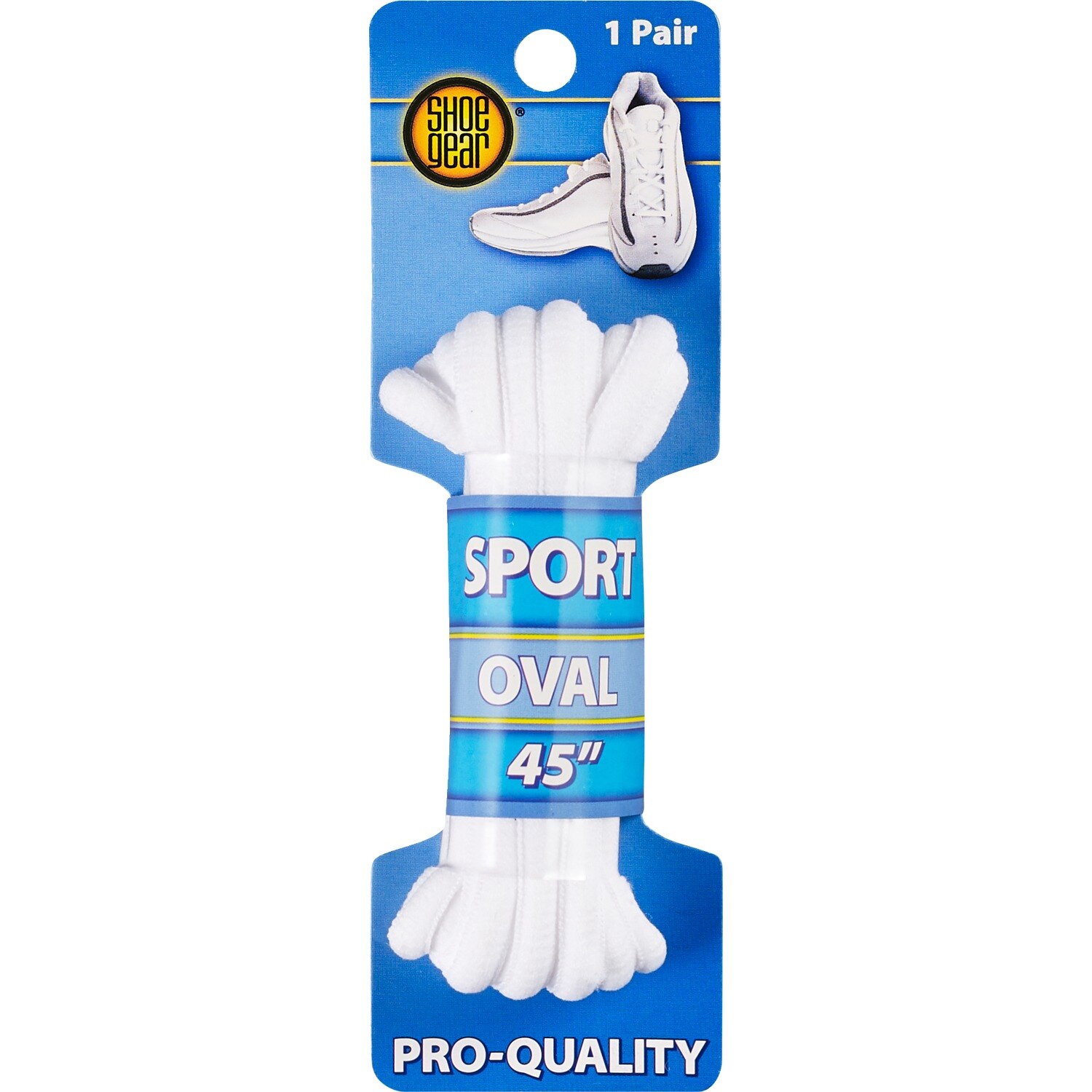 Shoe Gear - Cordones ovalados deportivos de 45", blanco