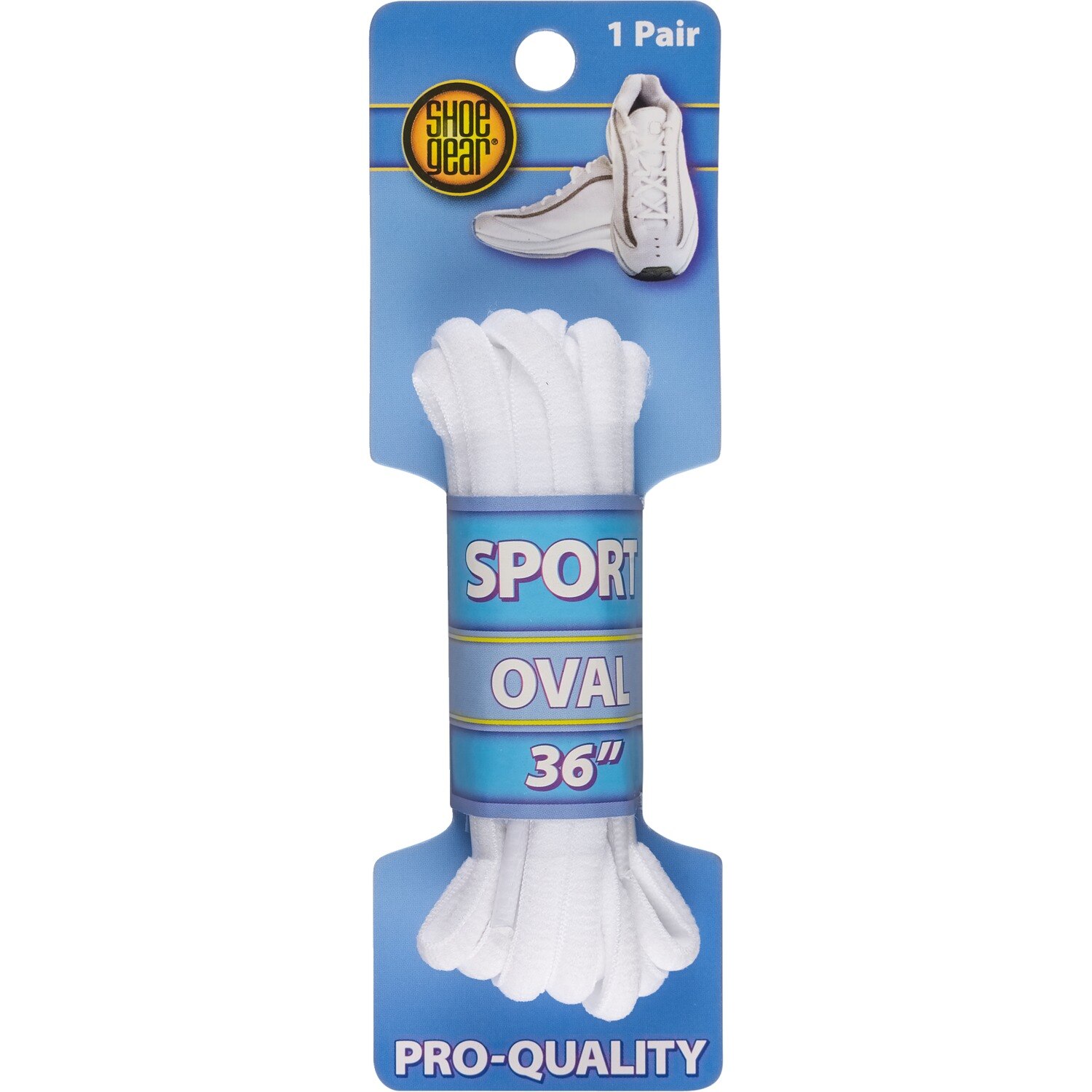 Shoe Gear - Cordones ovalados deportivos de 36", blanco