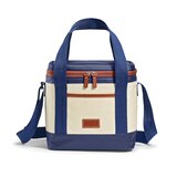 Fit & Fresh 12-can Canvas Cooler, Natural & Navy, thumbnail image