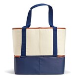 Fit & Fresh 2-in-1 Dual Canvas Cooler & Beach Tote, Natural & Navy, thumbnail image