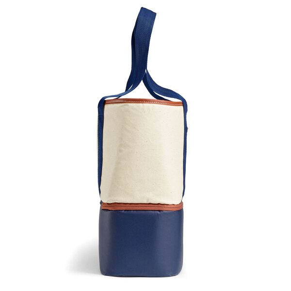 Fit & Fresh 2-in-1 Dual Canvas Cooler & Beach Tote, Natural & Navy