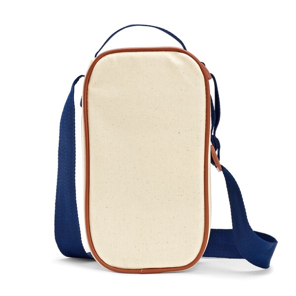 Fit & Fresh 40-ounce Bottle Bag Cooler, Navy & Natural