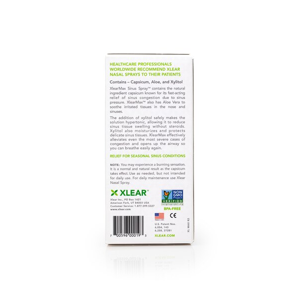 XLEAR MAX with Capsicum Natural Saline Sinus Spray, 1.5 OZ