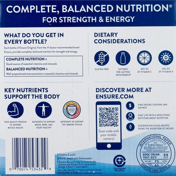Ensure Original Nutrition Shake, Ready-to-Drink 8 fl oz, 16CT