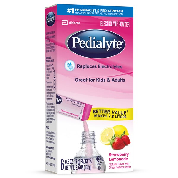 Pedialyte Electrolyte Powder, 0.6 OZ, 6 CT