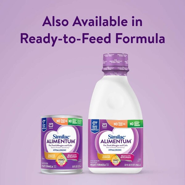 Similac Alimentum with 2'-FL HMO Hypoallergenic Infant Formula, Suitable for Lactose Sensitivity, Baby Formula Powder, 12.1-oz Can
