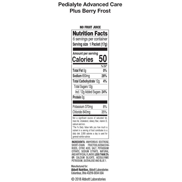 Pedialyte Advanced Care Plus Electrolyte Powder Packets, 6 CT
