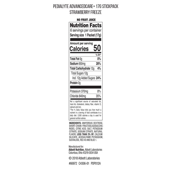 Pedialyte Advanced Care Plus Electrolyte Powder Packets, 6 CT