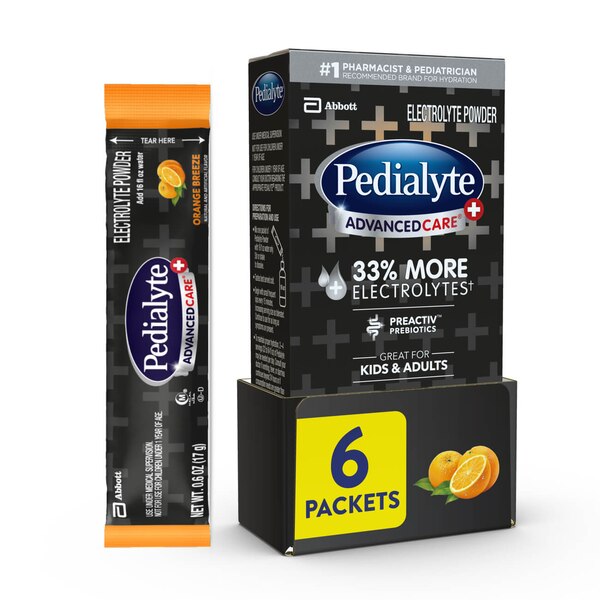 Pedialyte Advanced Care Plus Electrolyte Powder Packets, 6 CT