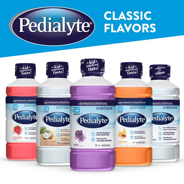 Pedialyte Electrolyte Solution, Grape, 33.8 OZ
