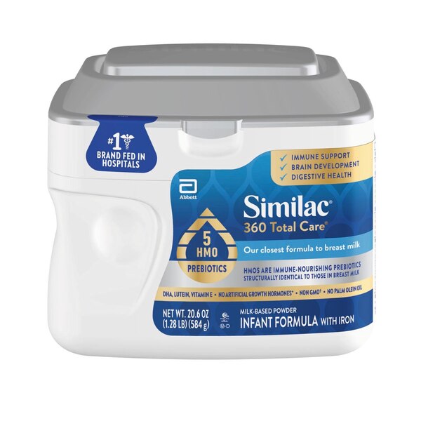 Similac 360 Total Care Infant Formula, the Closest Prebiotic Blend to Breast Milk, Baby Formula Powder 20.6-oz Tub