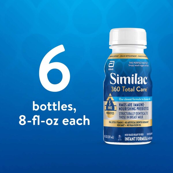 Similac 360 Total Care Infant Formula, 8 OZ Bottles, 6 Pack