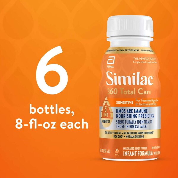 Similac 360 Total Care Sensitive Infant Formula, 8 OZ, 6 pack