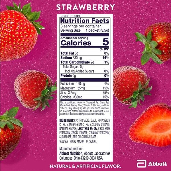 Pedialyte Zero Sugar Electrolyte Powder, 8 CT