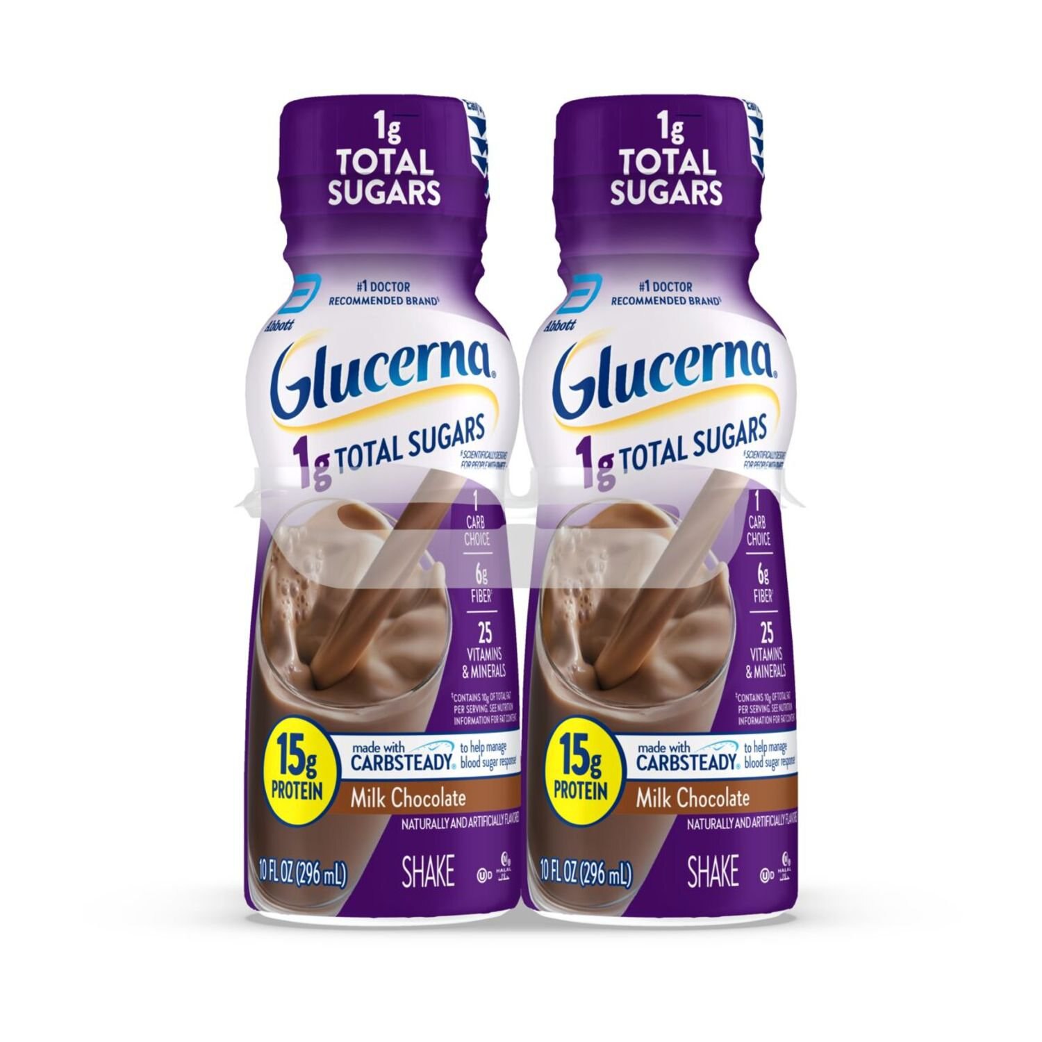 Glucerna Hunger Smart Diabetes Nutritional Shake, 16 FL OZ, 4 CT, Rich Chocolate image.