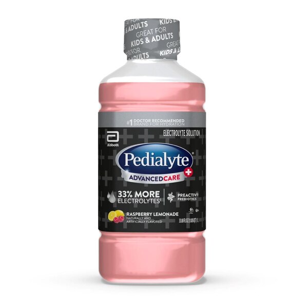Pedialyte Advanced Care Plus Raspberry Lemonade, 33.8 OZ