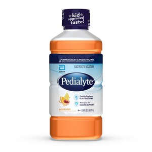 Pedialyte Electrolyte Solution Ready-to-Drink 33.8oz, Unflavored, Mixed Fruit, Grape, Strawberry