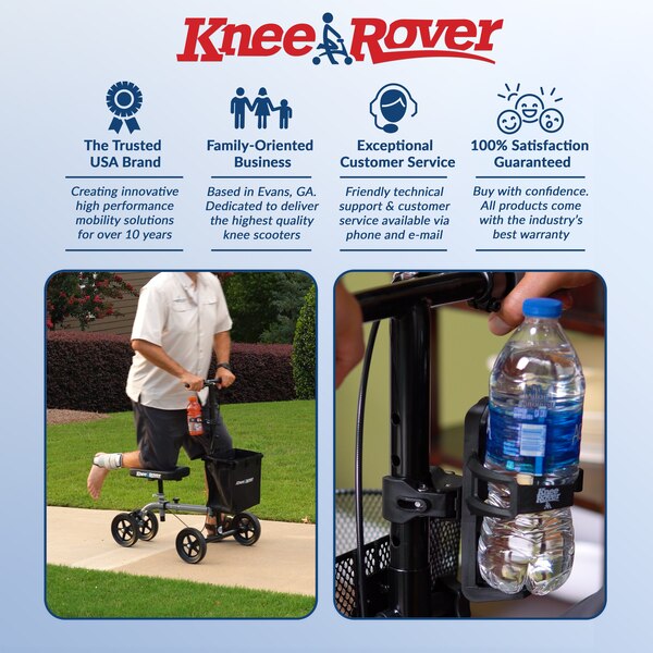 KneeRover Universal Cup Holder Bottle Holder Accessory for Walkers, Scooters and Wheelchairs