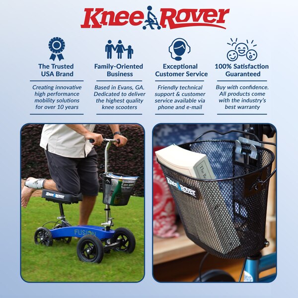 KneeRover Knee Walker Basket Accessory with Handle